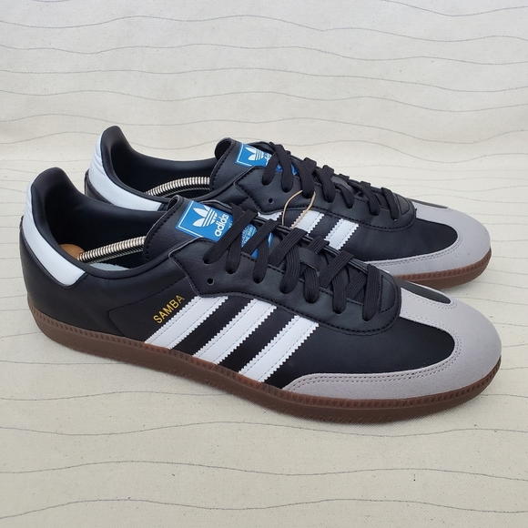 adidas Other - *NEW Adidas Mens Original Samba Vegan Shoes Sneakers Black White Gum Soles Sz 12